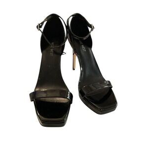 Nine West Black Block Heel Sandals with Ankle Strap size 9.5 M